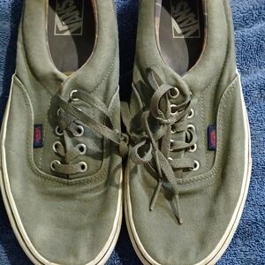 Vans Men's Olive Canvas Sneakers
